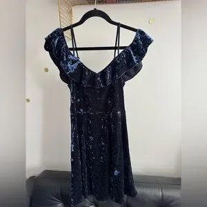 sachin and babi light blue dress AE Strapless Drop Waist Bubble Mini Dress – On Sale Now with Up to 71% Off main image 0